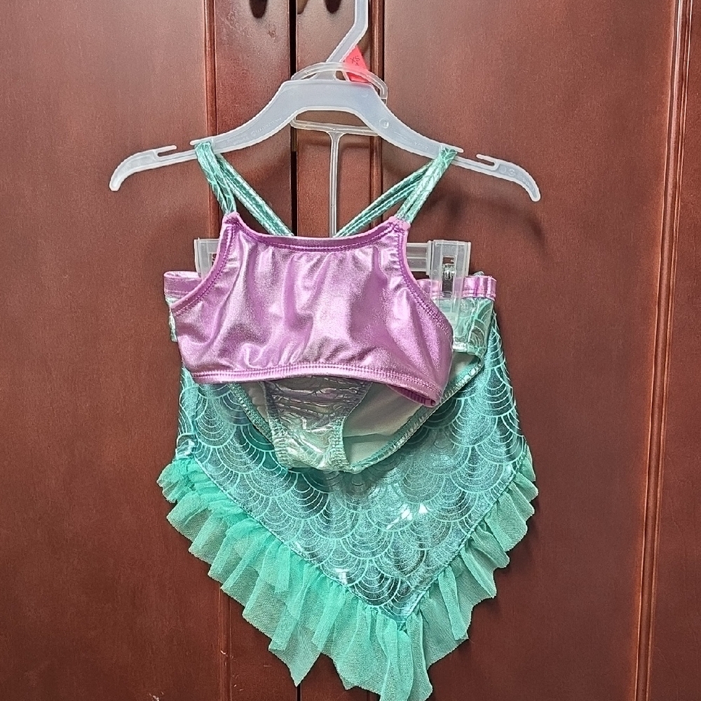 NWOT. Wonder Nation Purple and Teal 3pc Bathing Suit. Size 3T